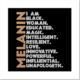 I Am Black Woman Educated Melanin Black History Month women history Posters and Art